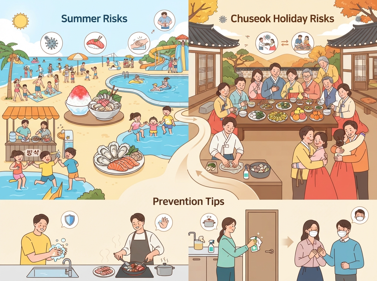여름철과 추석 연휴에 주의해야 할 노로바이러스