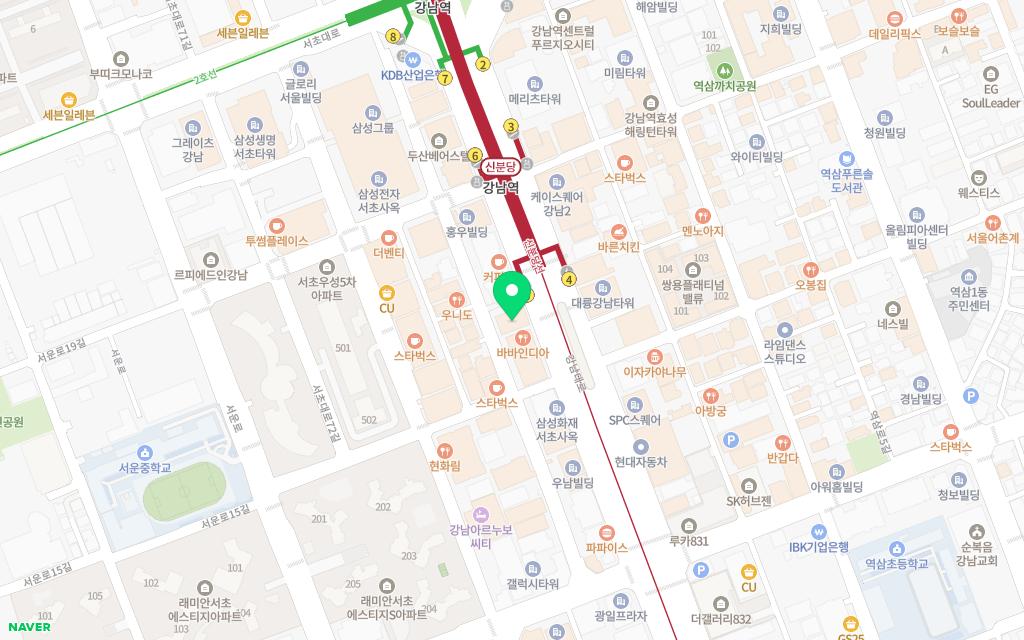 장심도 강남 · 서울특별시 서초구 강남대로 363 B2층